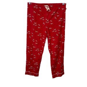 Tommy Hilfiger Womens Red Zebra Print Pajama Pants S 100% Cotton